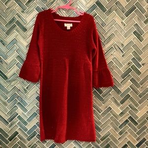 Girls Red Limited Too Size 10 Red Sweater Dress